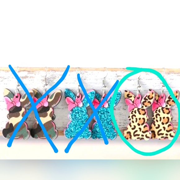 Jewelry - Fashion bunny print earrings-brand new. Leopard Print-ONLY SET LEFT